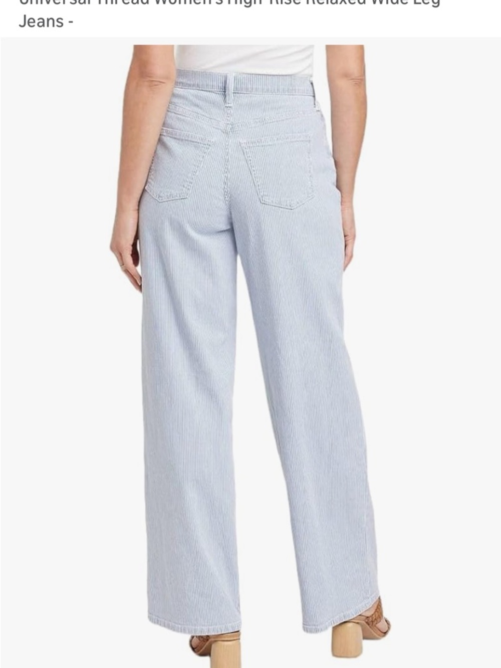✨ NWT Size 22 Relaxed Wide-Leg Pinstripe Jeans | Chic Comfy Plus Size Denim ✨ - Picture 3 of 12
